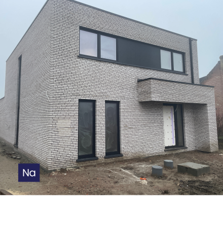 opbouw van nieuwbouw woning in Destelbergen